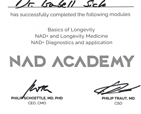 Zertifikat NAD Academy PX Health Isarderma